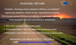Projektas „Paslaugų šeimai plėtojimas Birštono savivaldybėje“ organizuoja mokymus, skirtus tėvams, auginantiems paauglius.