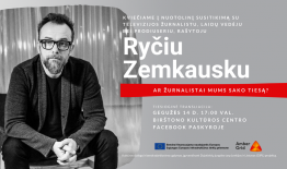 Kviečiame į nuotolinį susitikimą su televizijos žurnalistu, laidų vedėju bei prodiuseriu, rašytoju Ryčiu Zemkausku