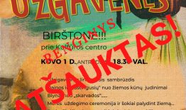 Kovo 1 d. turėjęs įvykti Užgavėnių renginys ATŠAUKIAMAS