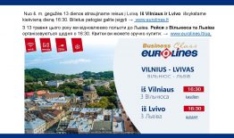 Nuo gegužės 13 d. UAB Tolimojo keleivinio transporto kompanija (TOKS) atnaujino reisus iš / į Lvivą