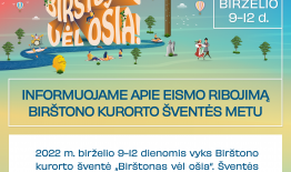 Informuojame apie eismo ribojimą Birštono kurorto šventės metu