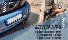 Rugsėjį aplinkosaugininkai tikrins automobilių teršalų kiekį