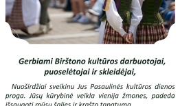2024 m. Birštono savivaldybės merės sveikinimas Kultūros dienos proga