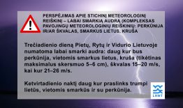 Sinoptikai siunčia skubų perspėjimą – artinasi labai stipri audra
