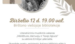 Literatūrinis-muzikinis vakaras su aktore Emilija Latėnaite