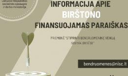 Skelbiame Birštono savivaldybės finansuojamas paraiškas