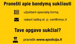 Pranešk apie bandymą sukčiauti!