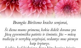 Sveikinimas Tarptautinės pagyvenusių žmonių dienos proga