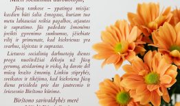 Birštono savivaldybės merės sveikinimas Socialinių darbuotojų dienos proga