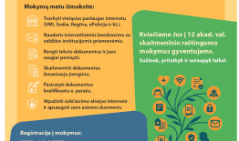 Kviečiame dalyvauti nemokamuose mokymuose Birštono viešojoje bibliotekoje