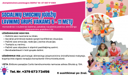 Kviečiame 6–11 metų vaikus į socialinių emocinių įgūdžių lavinimo grupę