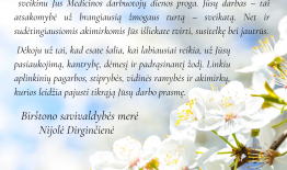 Birštono savivaldybės merės sveikinimas Medikų dienos proga